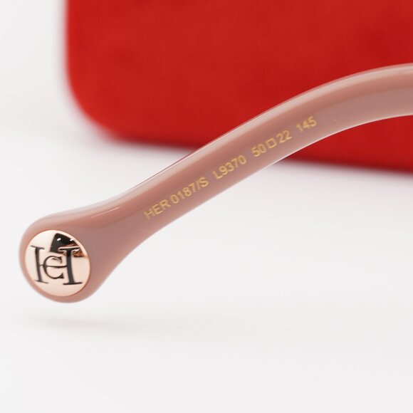Carolina Herrera HER 0187/S 0L93 70 Rectangle Sunglasses - Peach/Brown main image 8
